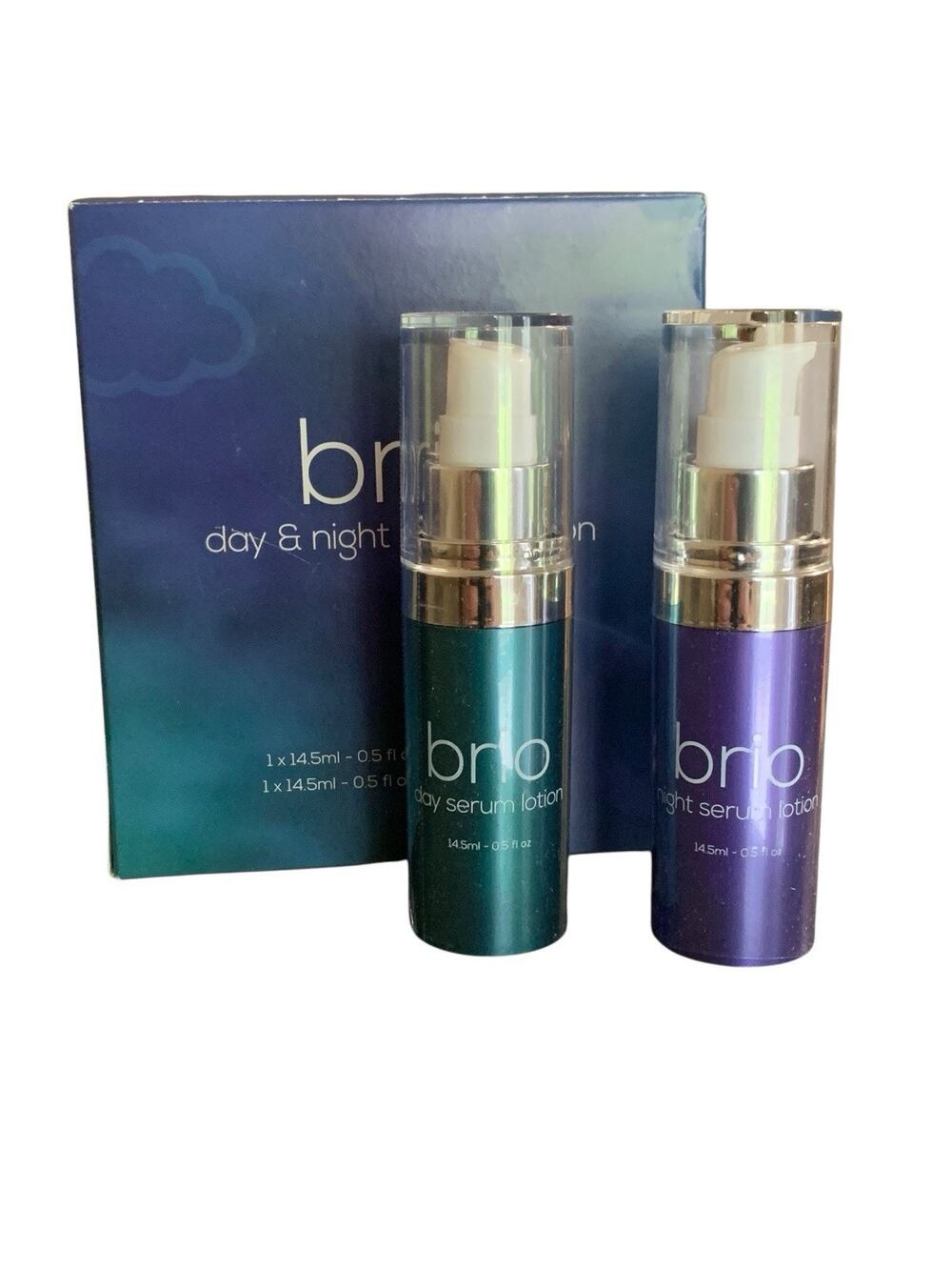 Hydra Skin Sciences Brio‎ Day & Night Serum Anti-aging Lotion 0.5oz Set NEW